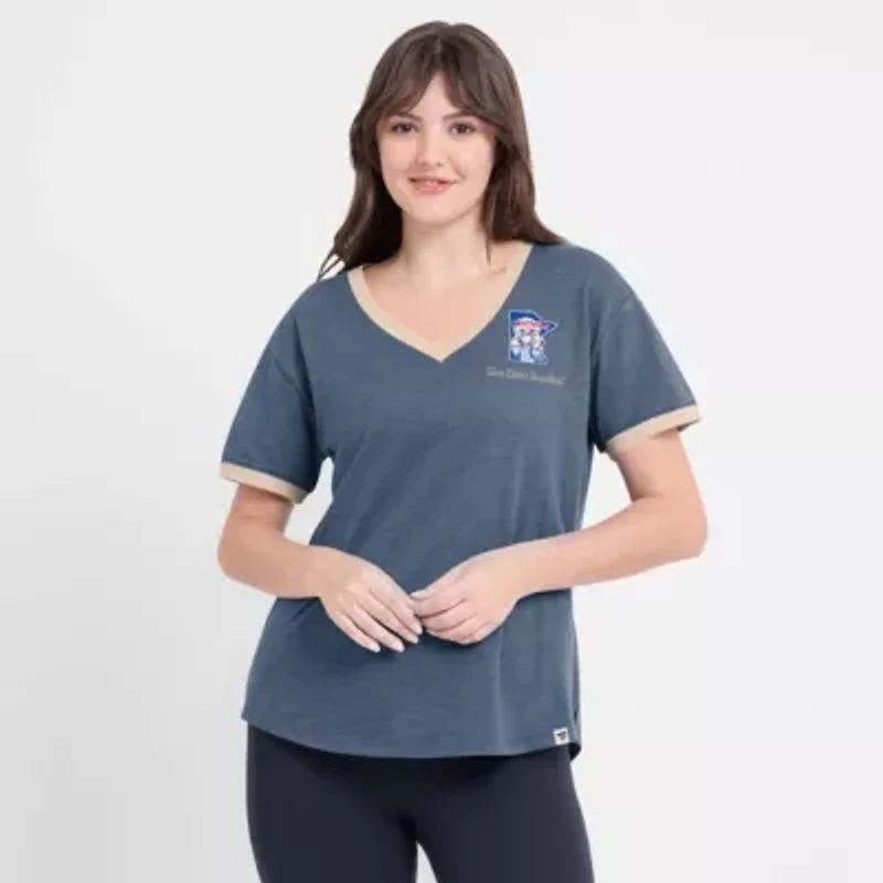 MLB Fanatics Minnesota Twins Binge Worthy Stadium Slub V-Neck T-Shirt