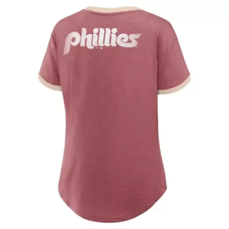 MLB Fanatics Philadelphia Phillies Binge Worthy Stadium Slub V-Neck T-Shirt