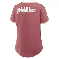 MLB Fanatics Philadelphia Phillies Binge Worthy Stadium Slub V-Neck T-Shirt