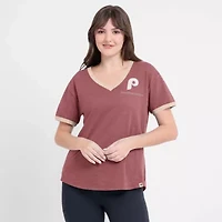 MLB Fanatics Philadelphia Phillies Binge Worthy Stadium Slub V-Neck T-Shirt