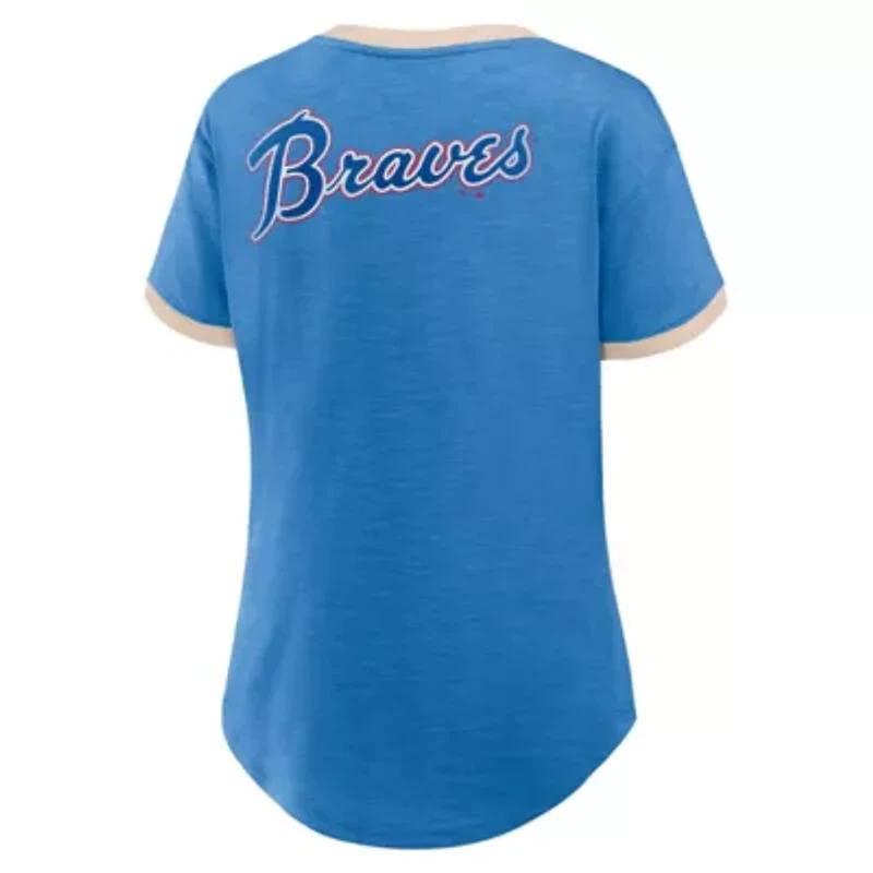 MLB Fanatics Atlanta Braves Binge Worthy Stadium Slub V-Neck T-Shirt