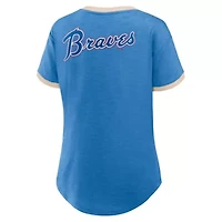 MLB Fanatics Atlanta Braves Binge Worthy Stadium Slub V-Neck T-Shirt