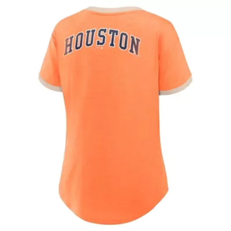 MLB Fanatics Houston Astros Binge Worthy Stadium Slub V-Neck T-Shirt