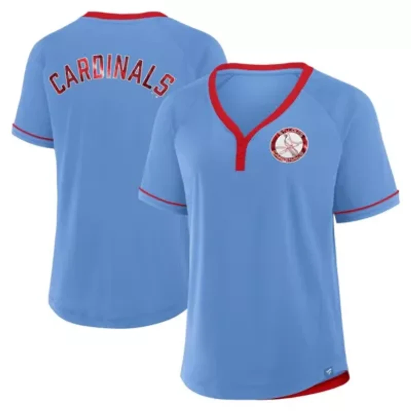 MLB Fanatics Light St. Louis Cardinals Cooperstown Collection League Diva V-Neck T-Shirt