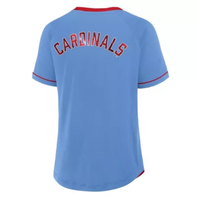 MLB Fanatics Light St. Louis Cardinals Cooperstown Collection League Diva V-Neck T-Shirt