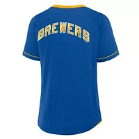 MLB Fanatics Milwaukee Brewers Cooperstown Collection League Diva Raglan V-Neck T-Shirt