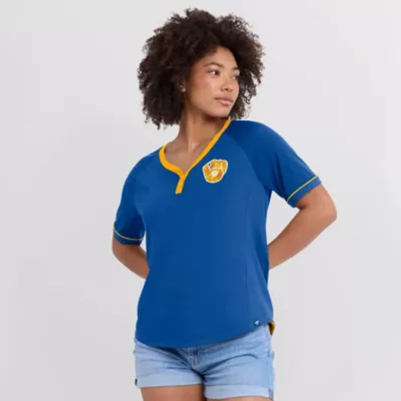 MLB Fanatics Milwaukee Brewers Cooperstown Collection League Diva Raglan V-Neck T-Shirt
