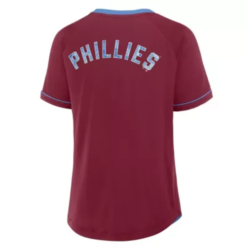 MLB Fanatics Philadelphia Phillies Cooperstown Collection League Diva V-Neck T-Shirt