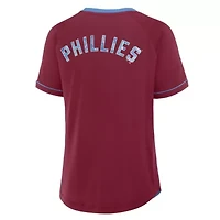MLB Fanatics Philadelphia Phillies Cooperstown Collection League Diva V-Neck T-Shirt