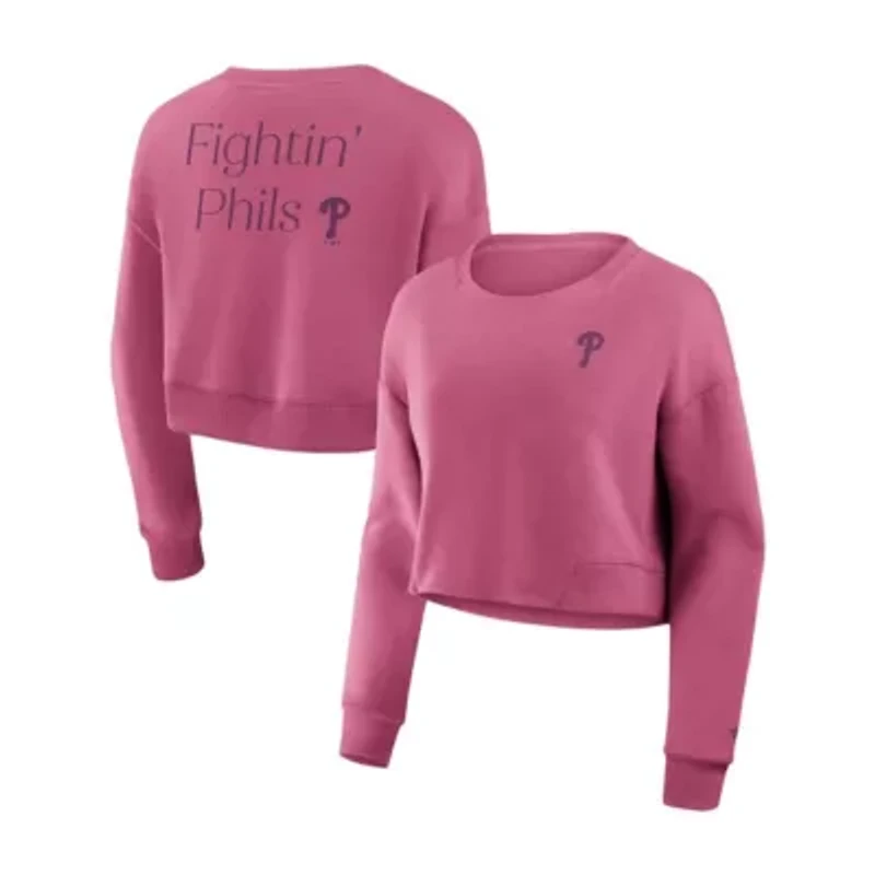 MLB Fanatics Philadelphia Phillies Studio Cropped Pullover Sweatshirt