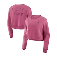 MLB Fanatics Philadelphia Phillies Studio Cropped Pullover Sweatshirt