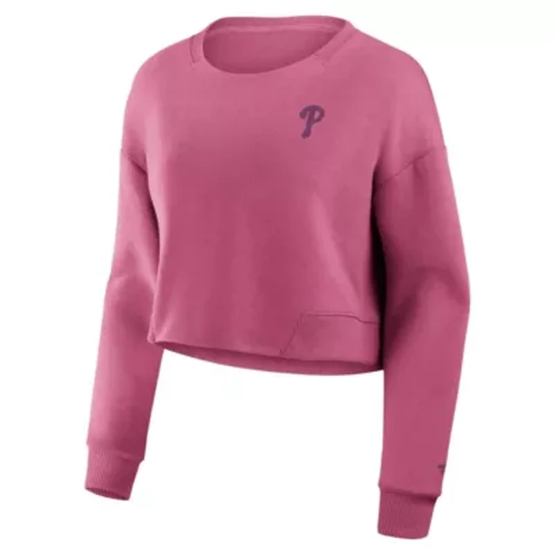 MLB Fanatics Philadelphia Phillies Studio Cropped Pullover Sweatshirt