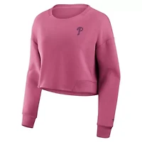 MLB Fanatics Philadelphia Phillies Studio Cropped Pullover Sweatshirt