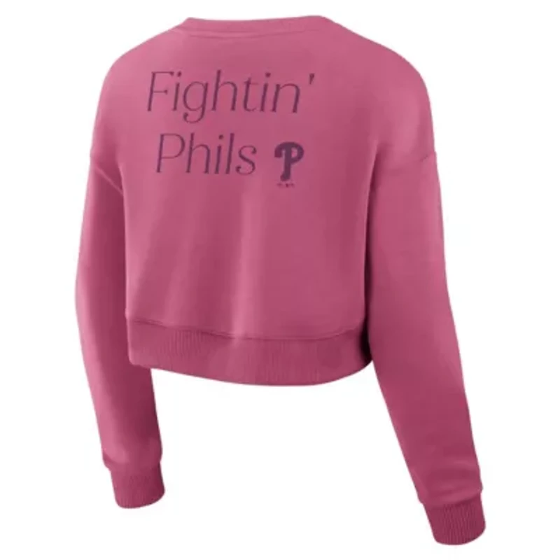 MLB Fanatics Philadelphia Phillies Studio Cropped Pullover Sweatshirt