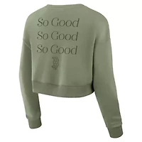 Boston Red Sox MLB Fanatics Studio Cropped Pullover Sweatshirt