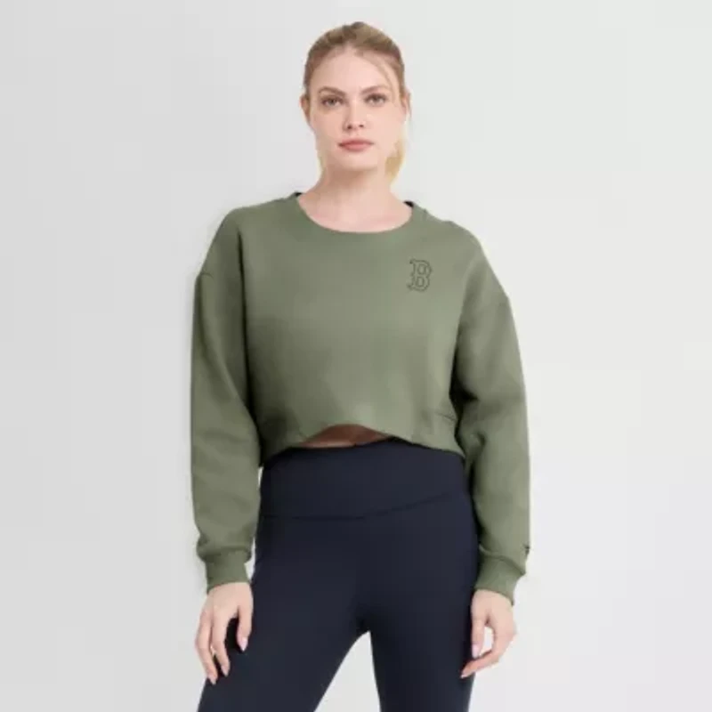 Boston Red Sox MLB Fanatics Studio Cropped Pullover Sweatshirt