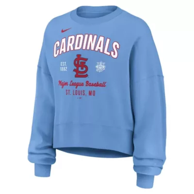 MLB Nike Light St. Louis Cardinals Oversized High Hip Pullover Sweatshirt