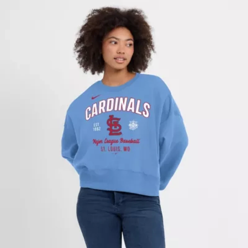 MLB Nike Light St. Louis Cardinals Oversized High Hip Pullover Sweatshirt