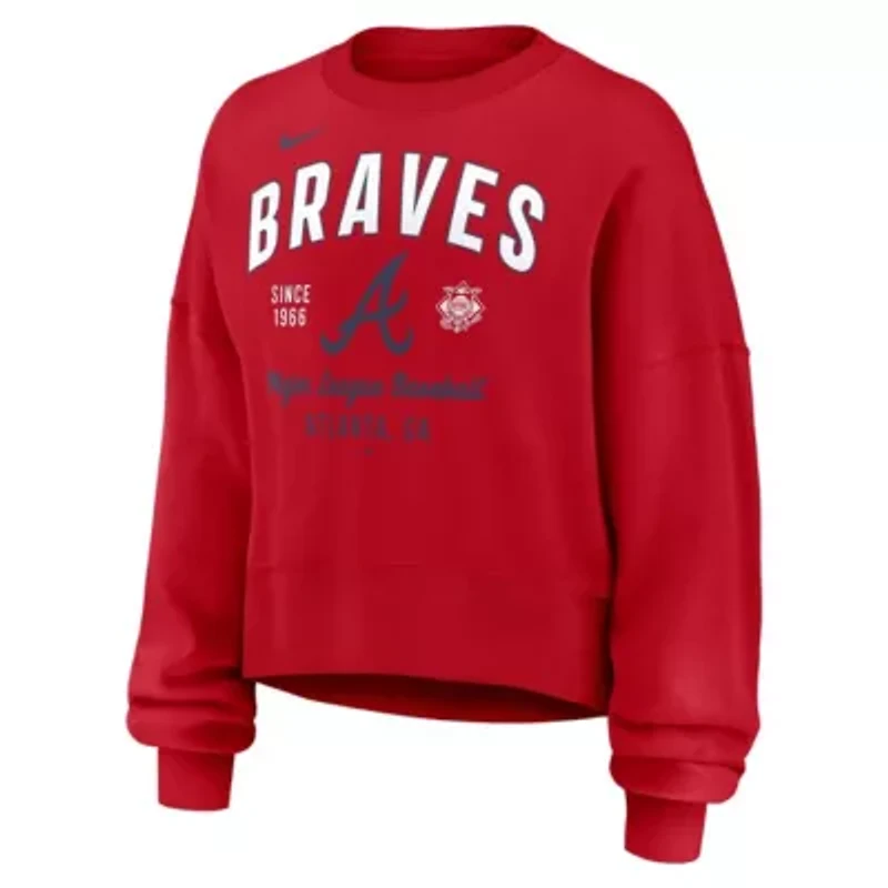 MLB Nike Atlanta Braves Oversized High Hip Pullover Sweatshirt