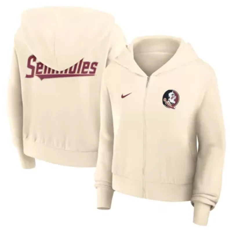 NCAA Nike Florida State Seminoles Cropped Chill Full-Zip Hoodie
