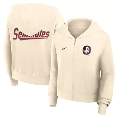 NCAA Nike Florida State Seminoles Cropped Chill Full-Zip Hoodie
