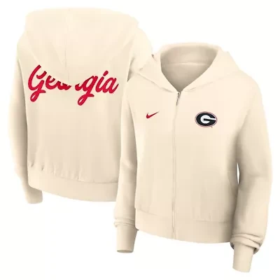 NCAA Nike Georgia Bulldogs Cropped Chill Full-Zip Hoodie