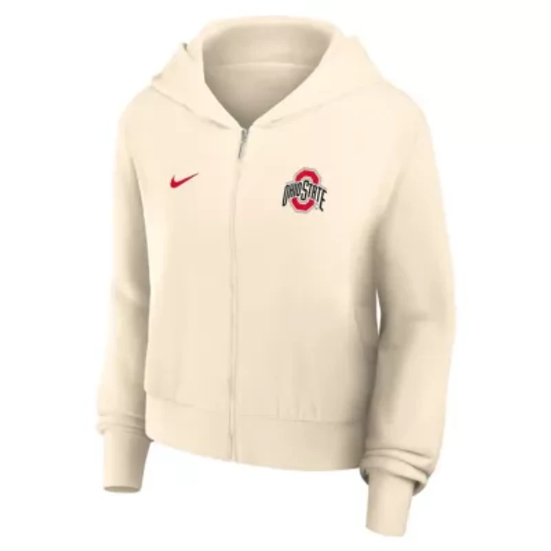 NCAA Nike Ohio State Buckeyes Cropped Chill Full-Zip Hoodie
