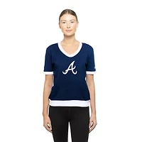 MLB Atlanta Braves Game Day Rhinestone V-Neck T-Shirt