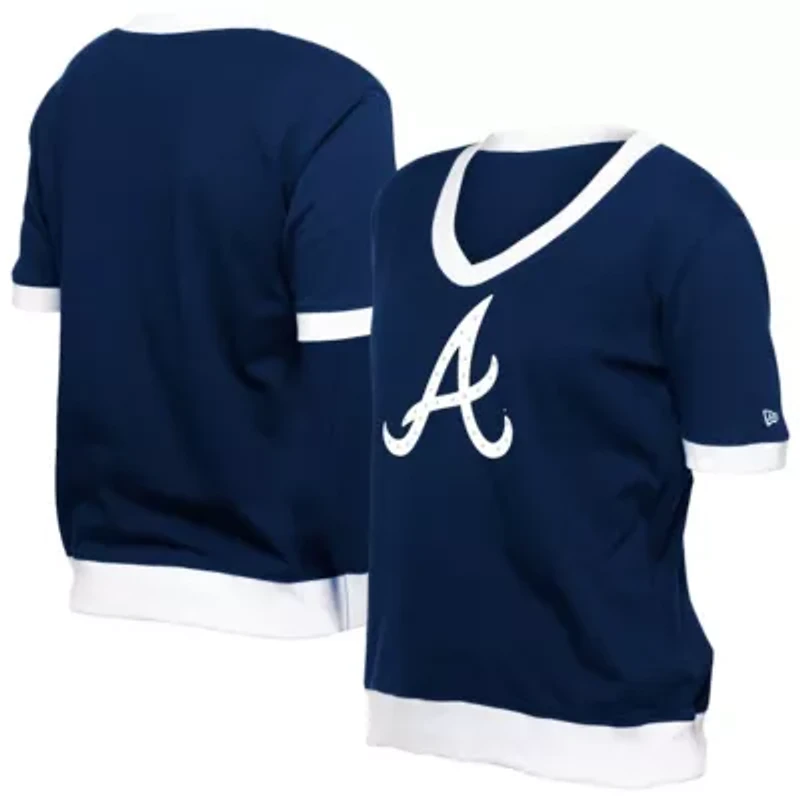 MLB Atlanta Braves Game Day Rhinestone V-Neck T-Shirt