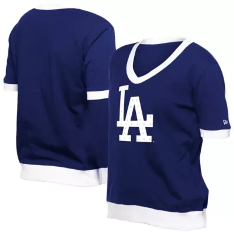 MLB Los Angeles Dodgers Game Day Rhinestone V-Neck T-Shirt