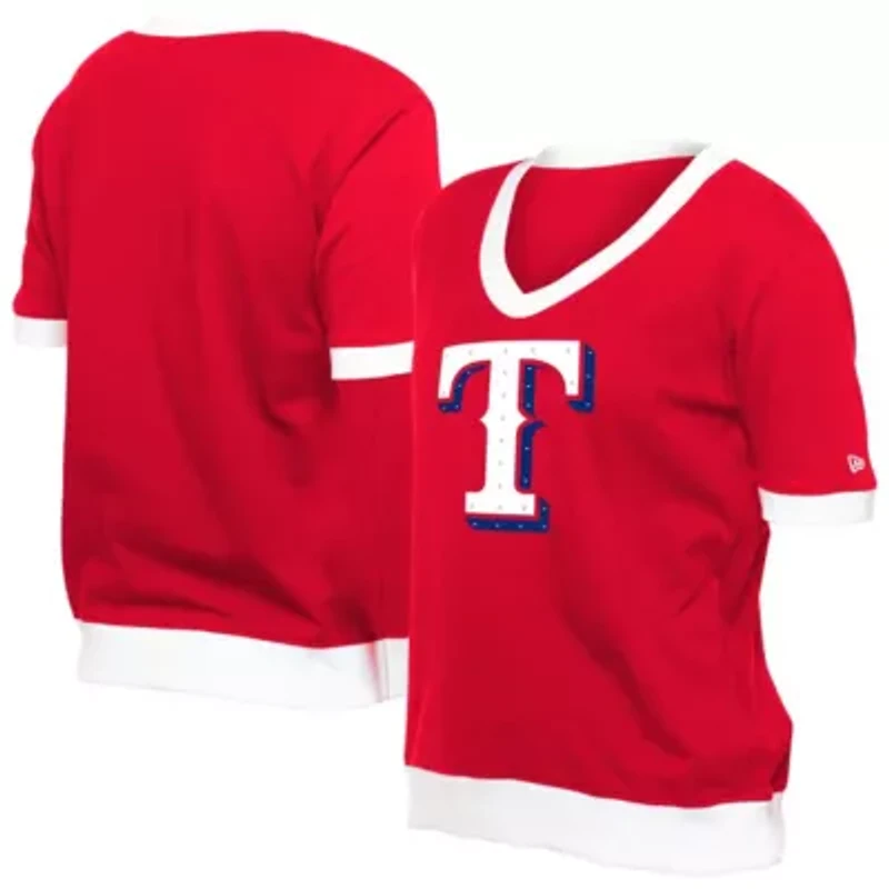 MLB Texas Rangers Game Day Rhinestone V-Neck T-Shirt