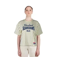 MLB Cleveland Guardians City Connect Multiplier Pinstripe Cropped T-Shirt
