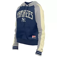 MLB New York Yankees Throwback Cropped Raglan Pullover Hoodie