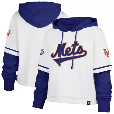 MLB New York Mets Trifecta Shortstop Cropped Pullover Hoodie