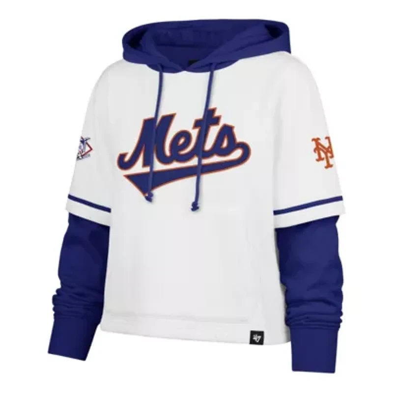 MLB New York Mets Trifecta Shortstop Cropped Pullover Hoodie