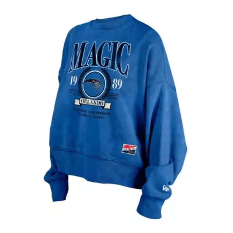 NBA Orlando Magic Throwback Vintage Enzyme Wash Oversized Boxy Pullover Sweatshirt