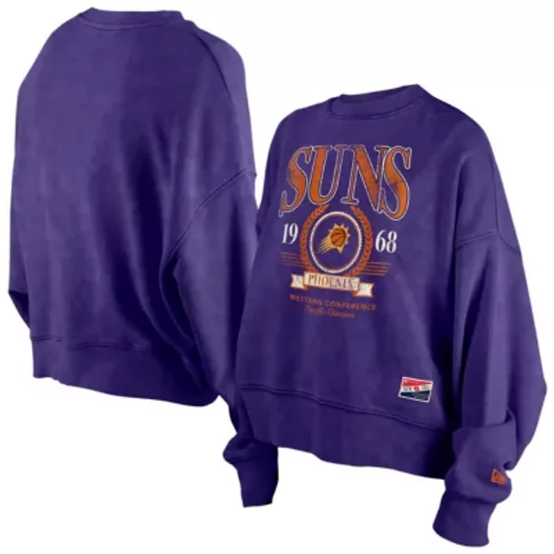NBA Phoenix Suns Throwback Vintage Enzyme Wash Oversized Boxy Pullover Sweatshirt