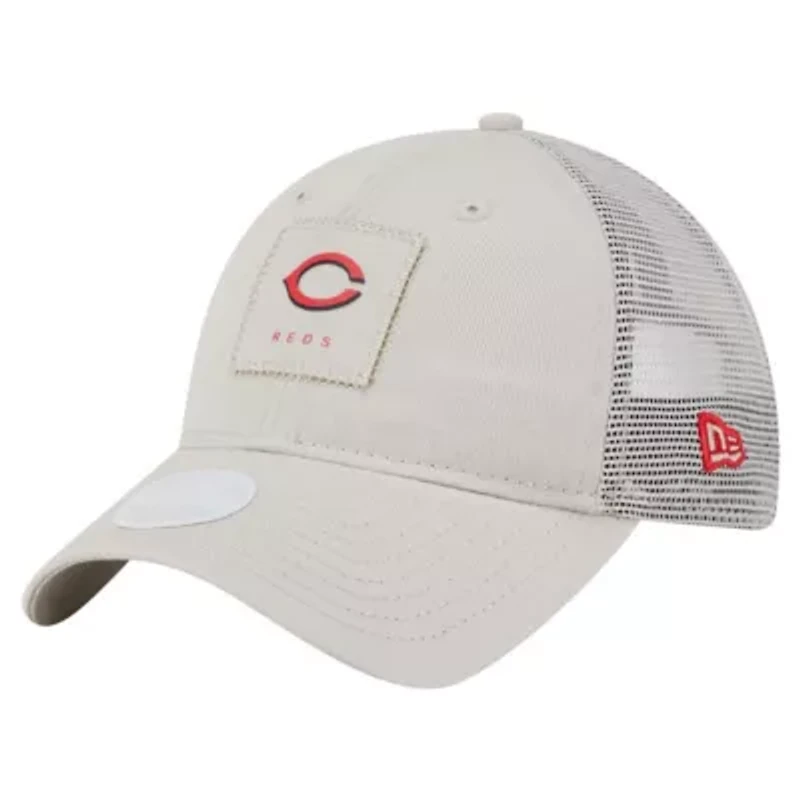 MLB Light Beige Cincinnati Reds Square Stitch 9TWENTY Adjustable Hat
