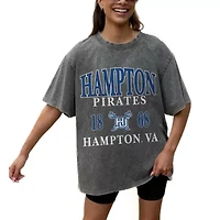 NCAA Grey Hampton Pirates Oversized Snow Wash T-Shirt