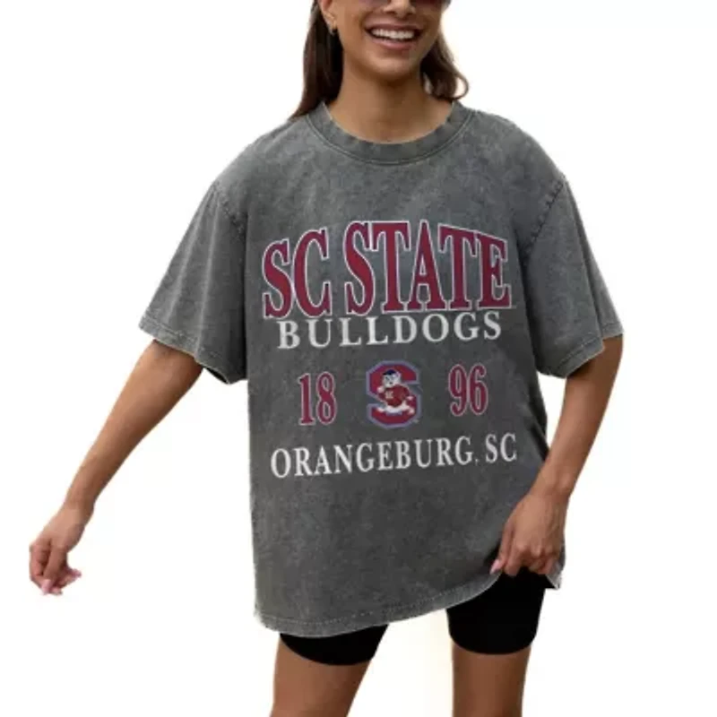 SC State Bulldogs NCAA Grey South Carolina Oversized Snow Wash T-Shirt