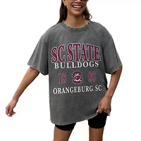 SC State Bulldogs NCAA Grey South Carolina Oversized Snow Wash T-Shirt
