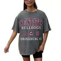 SC State Bulldogs NCAA Grey South Carolina Oversized Snow Wash T-Shirt