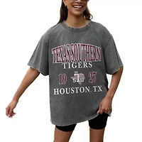 NCAA Grey Texas Southern Tigers Oversized Snow Wash T-Shirt