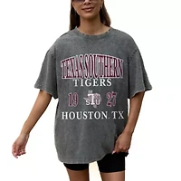 NCAA Grey Texas Southern Tigers Oversized Snow Wash T-Shirt