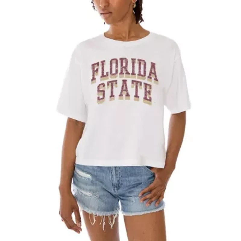 NCAA Florida State Seminoles Claim To Fame Boxy Cropped T-Shirt