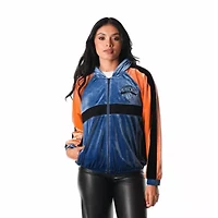 NBA New York Knicks Velour Full-Zip Track Jacket Hoodie