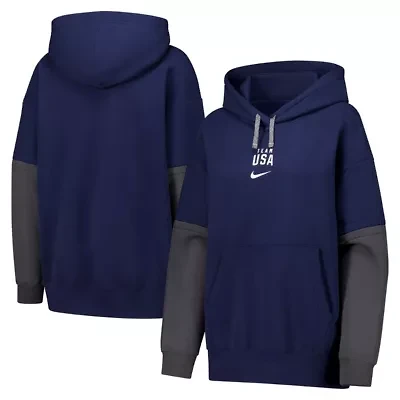 Olympics Nike Team USA Color Block Essential Pullover Hoodie