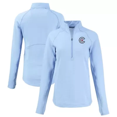MLB Light Chicago Cubs Peshastin Eco Fleece Recycled Raglan Half-Zip Top