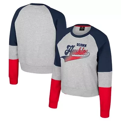Connecticut Huskies NCAA UConn Katinka Rhinestone Scoop Neck Pullover Sweatshirt
