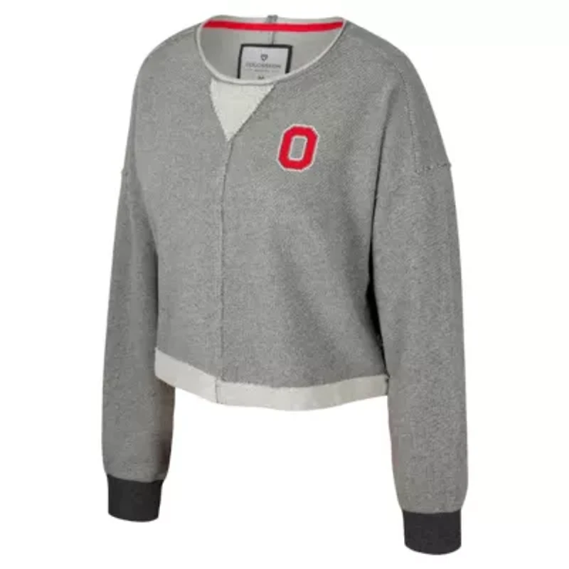 NCAA Ohio State Buckeyes Magnum Scoop Neck Cropped Pullover Sweatshirt